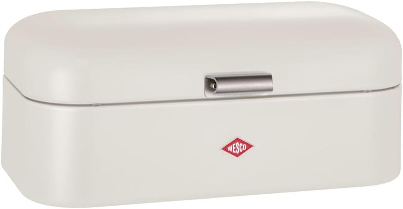 Corbeille à pain Wesco Grandy en noir mat, tôle d'acier enduite de poudre, trous d'aération et poignée robuste Boîtes de conservation des aliments Naty Shop Sable mat