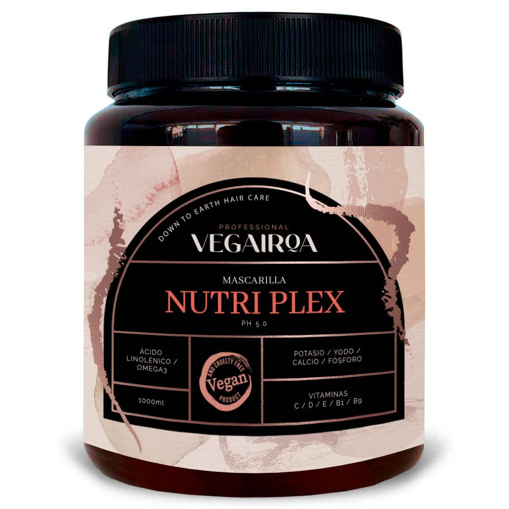 VEGAIROA - Masque Nutri Plex - Soin intensif - Soin hydratant en profondeur - Effet protection frisottis - Pour cheveux secs - Produit coiffant professionnel vegan - Masque capillaire Naty Shop 1000g Titre par défaut