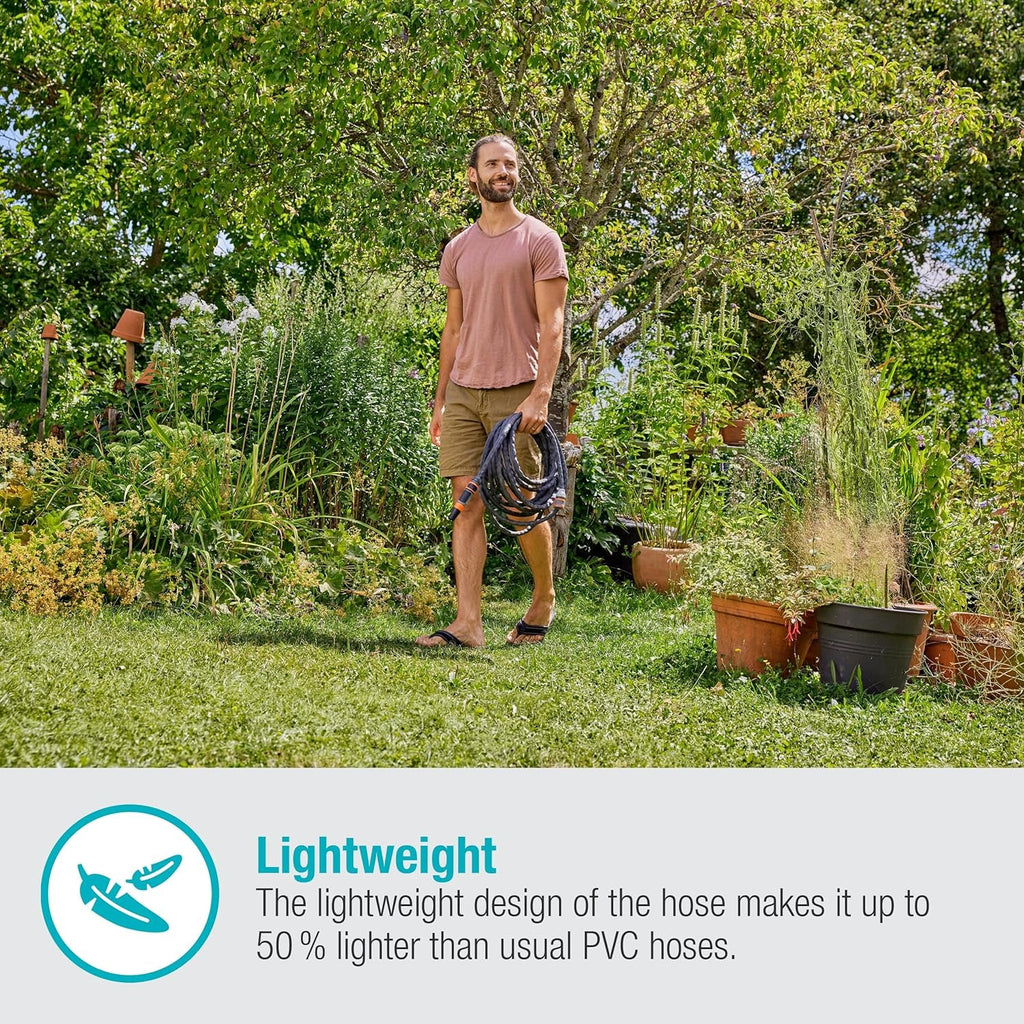 Furtun textil Gardena Liano Life 1/2 inch, set 30 m: Furtun de grădină extrem de flexibil din material textil, cu furtun interior din PVC, fără îndoituri, ușor, rezistent la intemperii (18457-20)