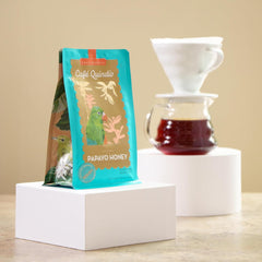 Café Quindio Papayo Honey Specialty Coffee - Café en grains 100% Arabica d'origine unique Colombie - aux notes naturelles de muscade, noix de coco et mandarine (250g) - idéal pour Chemex
