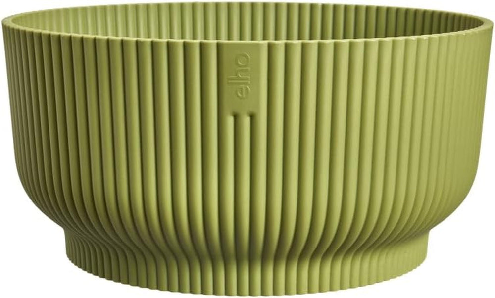 elho Vibes Fold Bowl 25 - Pots de fleurs d'intérieur - 100% plastique recyclé - Ø 24,9 x H 12,1 cm - Vert/Ferngrün
