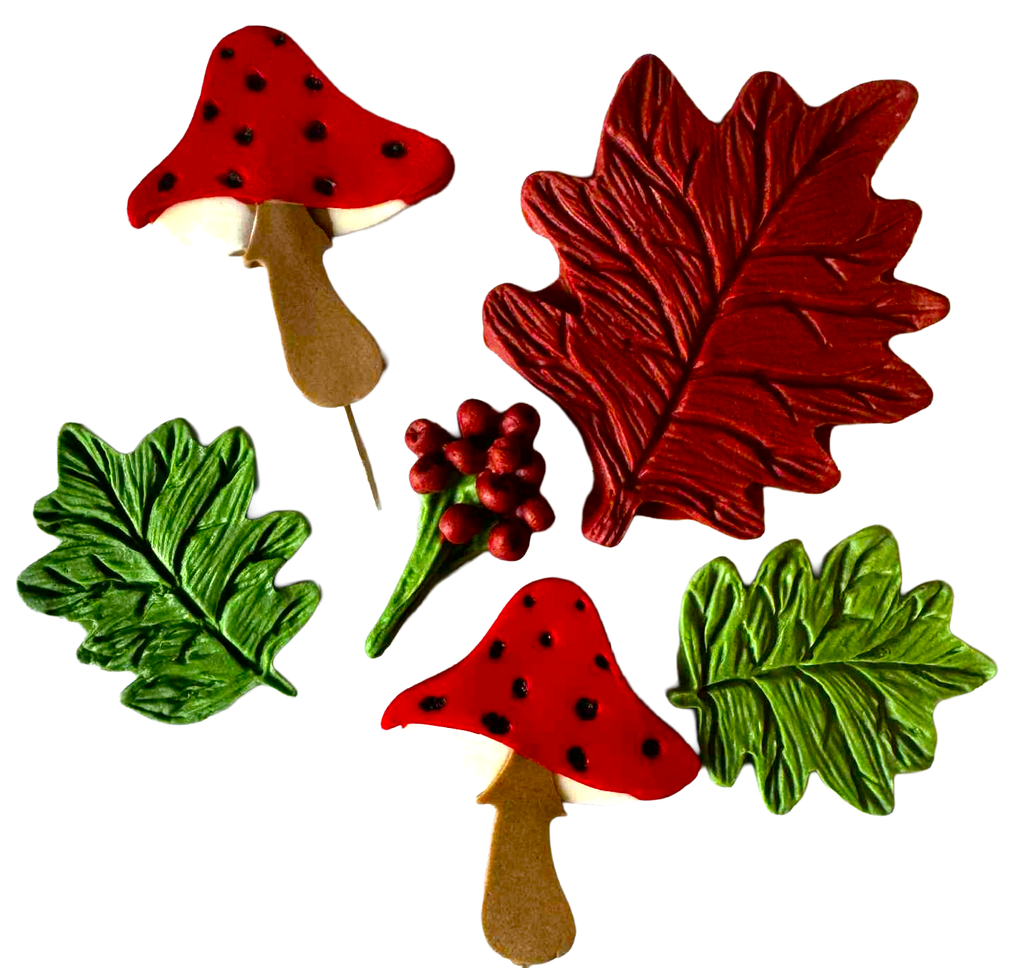 Casa Dulce Ensemble de décorations d'automne comestibles - Fabriquées à la main à partir de pâte à sucre de tailles comprises entre 5 cm et 9 cm
