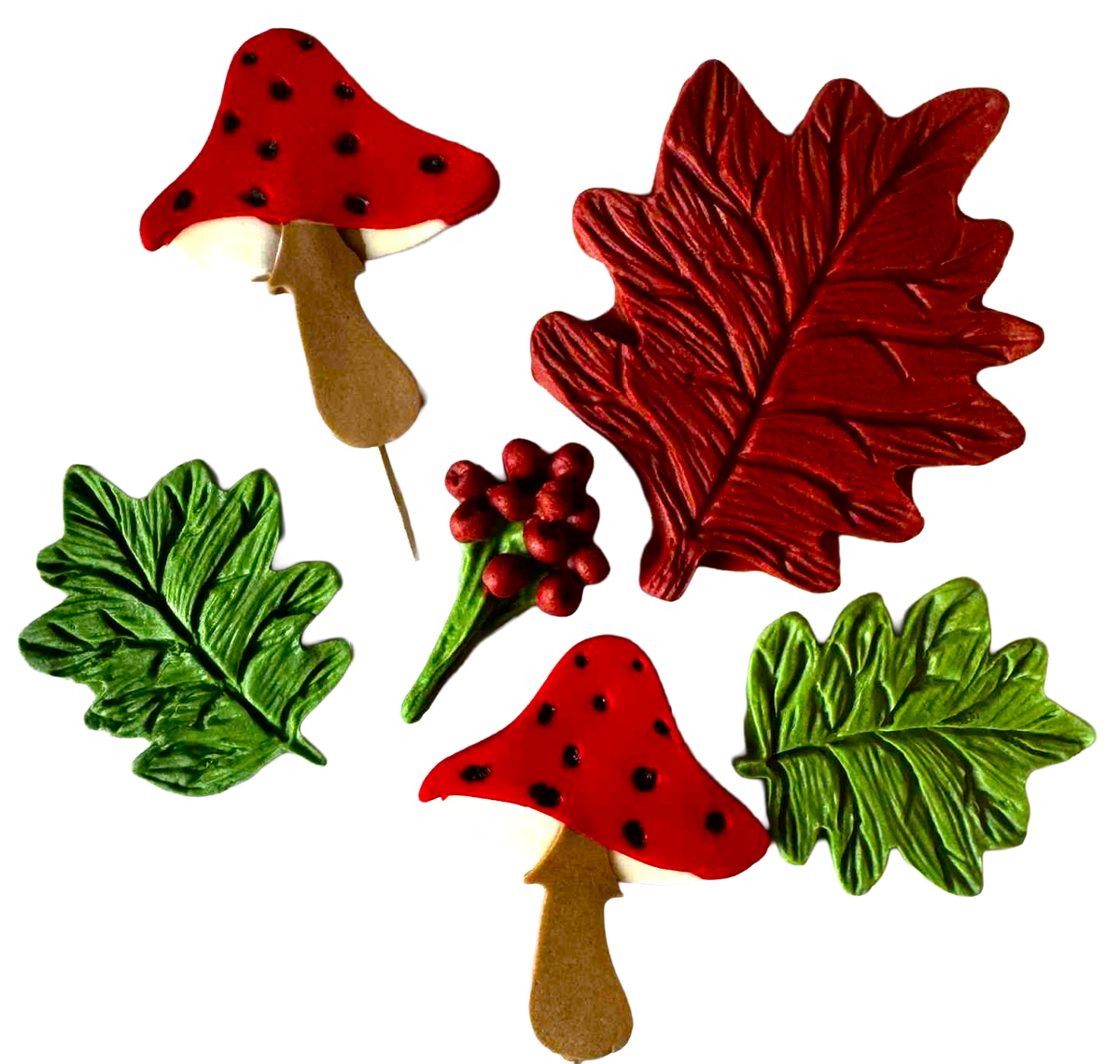 Casa Dulce Ensemble de décorations d'automne comestibles - Fabriquées à la main à partir de pâte à sucre de tailles comprises entre 5 cm et 9 cm