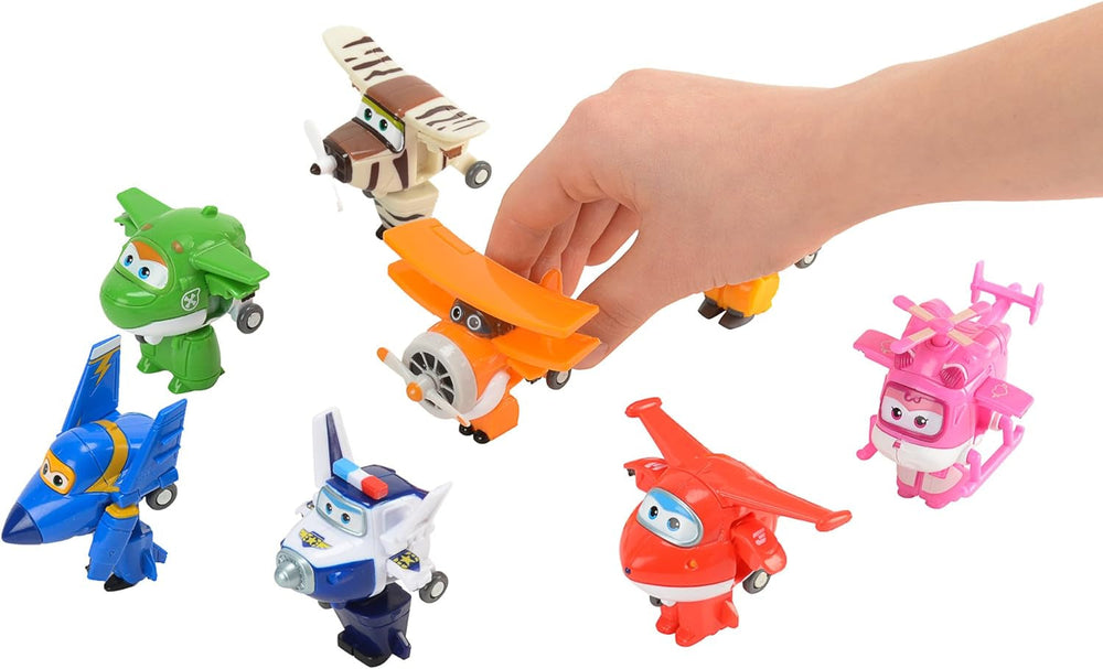 Super Wings Transform-A-Bots World Airport Crew - Série 1 - Pack collector Crew - 15 figurines - Figurines 2" Naty Shop