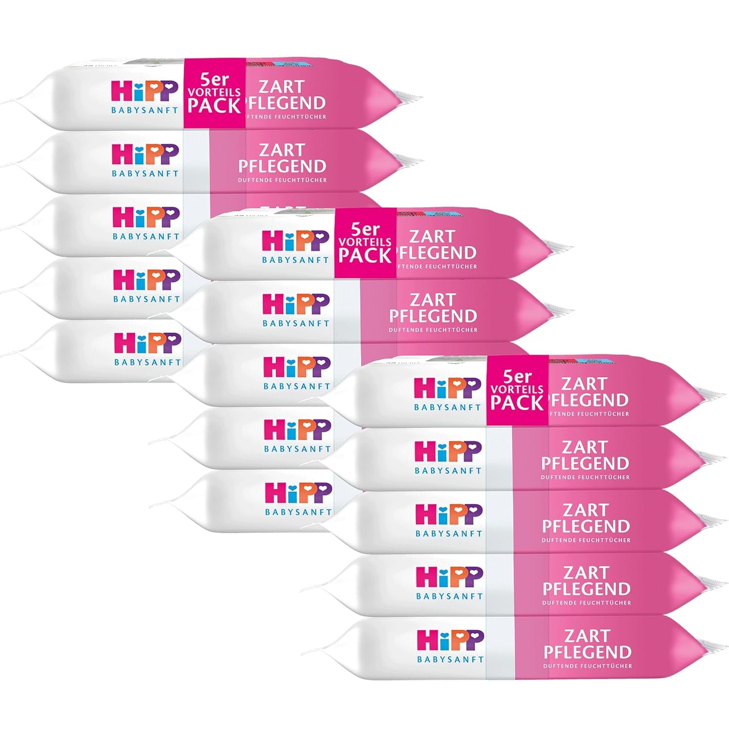 HiPP Babysanft Delicates Lingettes humides pour bébé 720 pièces (3 x 240) à l'extrait d'amande biologique, très respectueuses de la peau pour un nettoyage en douceur de la peau sensible des bébés