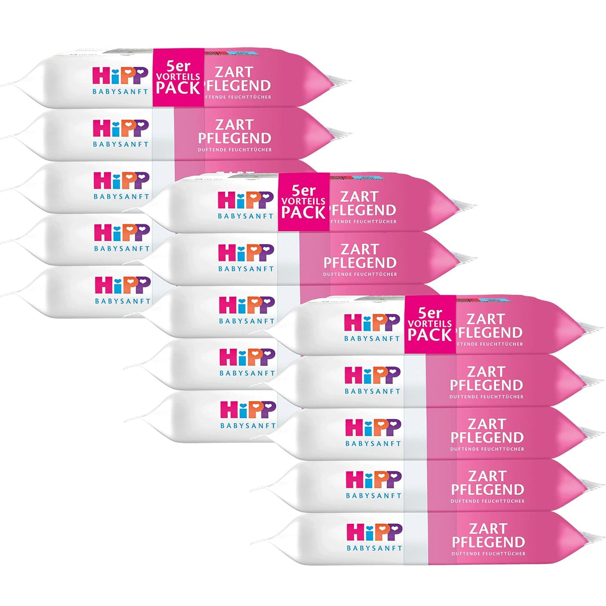 HiPP Babysanft Delicates Lingettes humides pour bébé 720 pièces (3 x 240) à l'extrait d'amande biologique, très respectueuses de la peau pour un nettoyage en douceur de la peau sensible des bébés