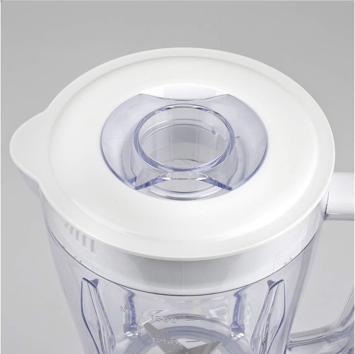 Girmi FR46 Mélangeur électrique, 1,5 litre, 2 vitesses avec fonction impulsion, 4 plaques de cuisson, plateau de mesure, balance avec balance, système de sécurité, blanc/rouge Kitchen Naty Shop