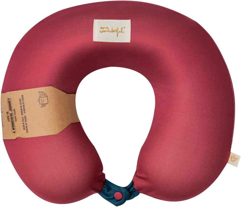 Mr. Wonderful - Oreiller de voyage - Grenat - Oreiller de voyage - Fabriqué en polyester Oreillers de voyage Naty Shop Default Title