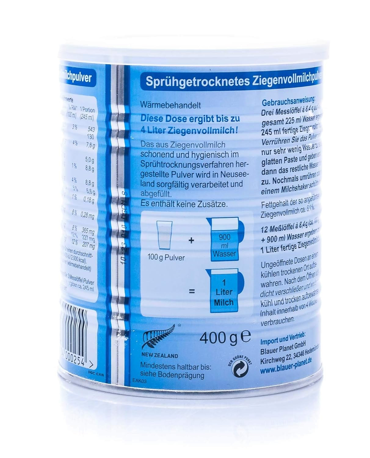 Ziegenmilch Pulver 400 g - 1 pièce