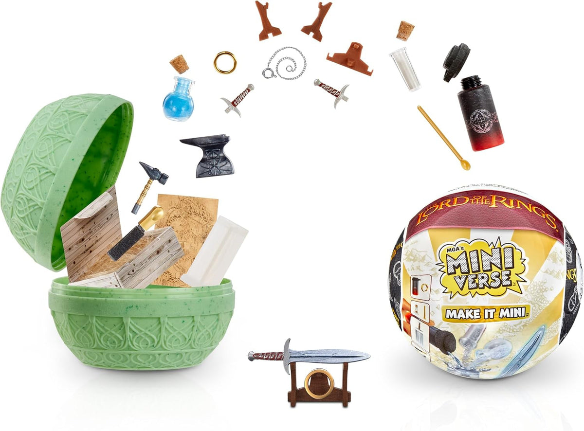 Mga'S Miniverse Make It Mini - Le Seigneur des Anneaux Mini Objets de Collection Blind Pack Réplique de Kit d'Artisanat en Résine Convient aux Collectionneurs et aux 8 Ans Figurines d'Action Non ESSBAR Naty Shop Titre par Défaut