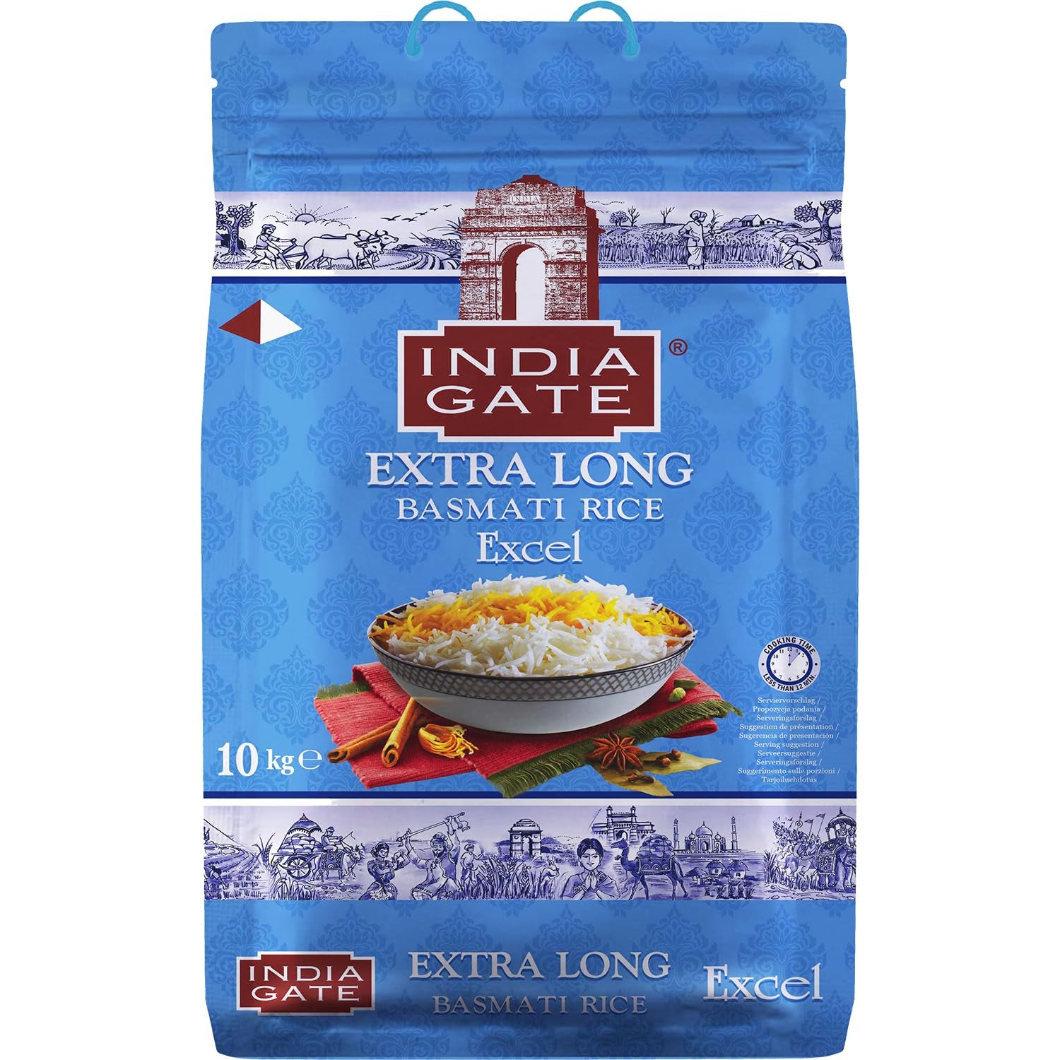 INDIA GATE Premium Basmati Rice – Riz fin à grains longs, aromatique, d'Inde, à grains longs fins (1 x 5 kg)