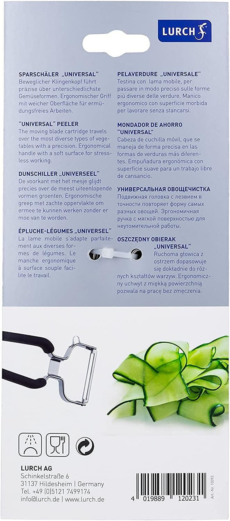 Lurch Éplucheur économique Éplucheur de pommes de terre en acier inoxydable avec tête de lame Éplucheur de meubles Naty Shop