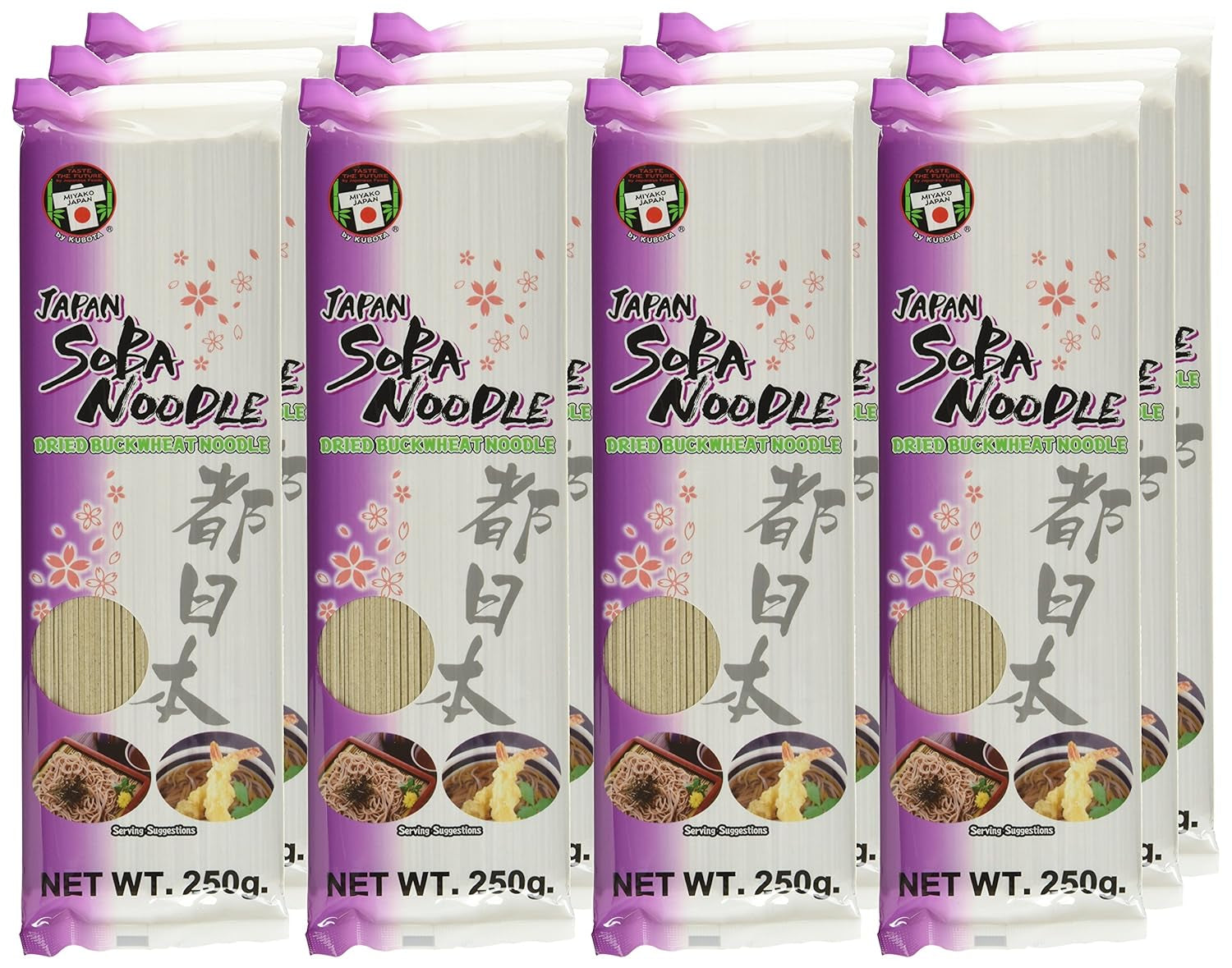 Nouilles de sarrasin Miyako, sèches (Soba), paquet de 12 (12 x 250 g)