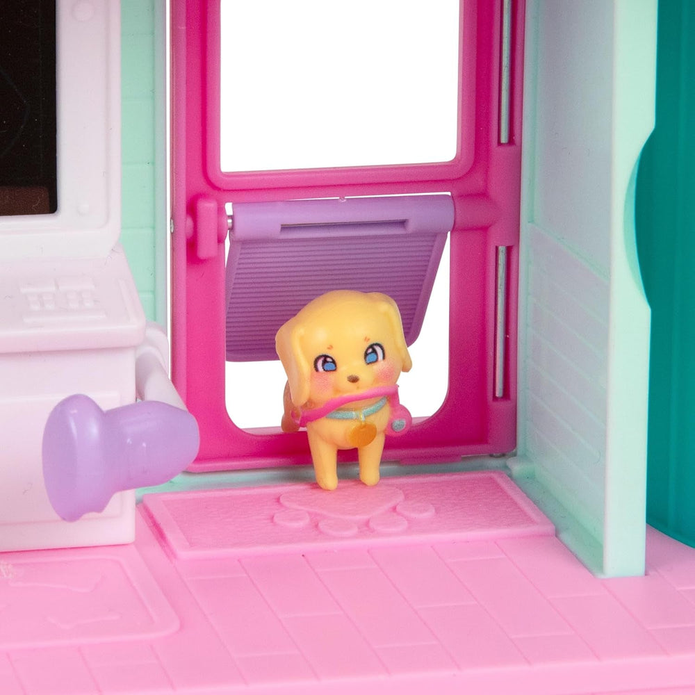 Ensemble de jeu Little Live Pets Mama Surprise Families Baby Clinic, 3 chiots Retriever inclus, ensemble de jeu magique double face (27,8 cm de largeur, 23,8 cm de hauteur). Nourrir, se baigner et jouer, cadeau pour enfants Figurines Naty Shop