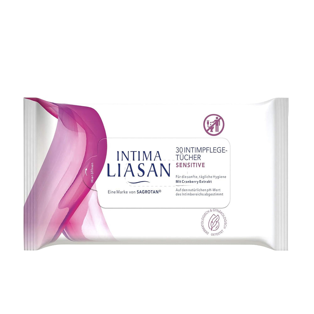 Intima Liasan de Sagrotan Lingettes soins intimes Sensitive, sans savon et sans alcool, 30 pièces (paquet de 5)