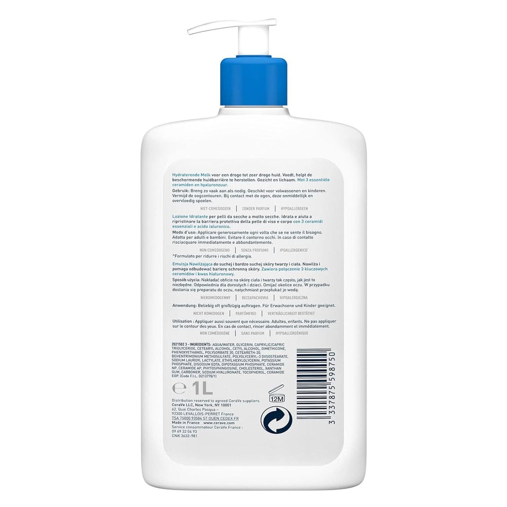 Cerave Lotion hydratante corps et visage, 1 litre Cosmétiques et Beauté Naty Shop
