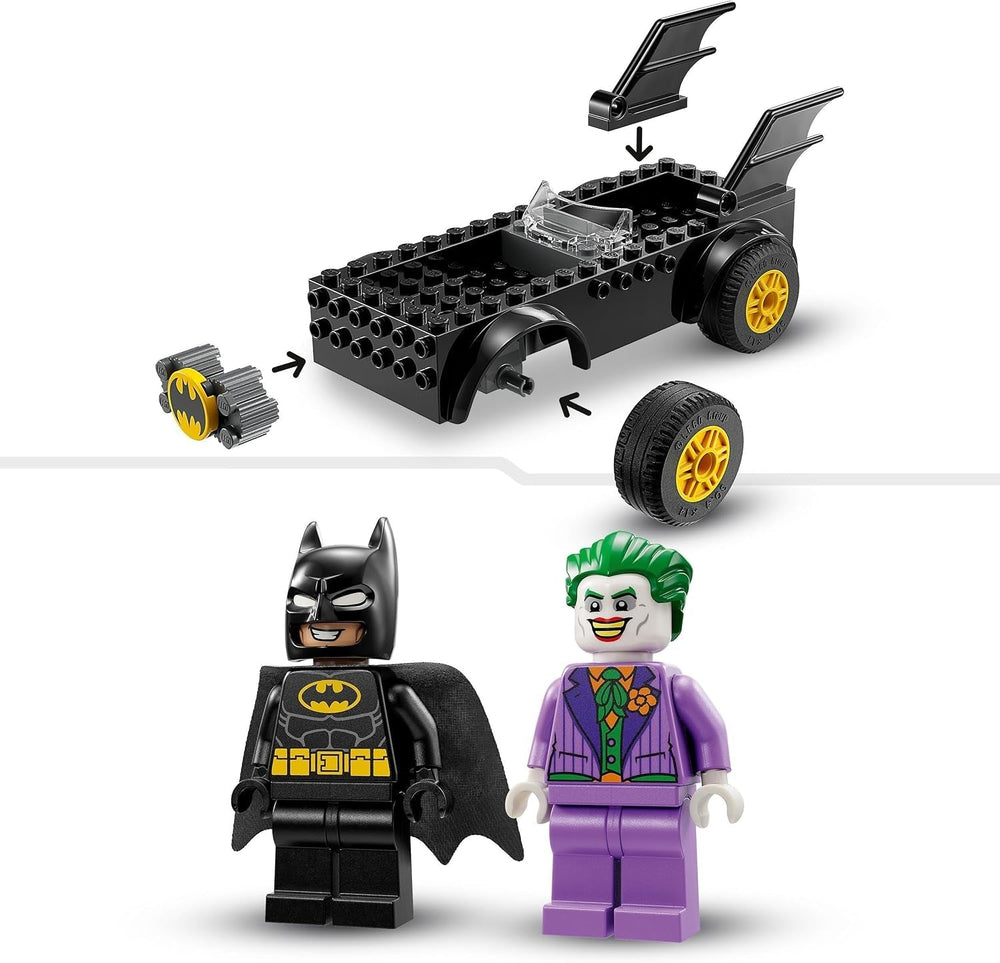 LEGO 76264 DC Poursuite dans la Batmobile : Batman contre. Coffret de voitures jouets Joker, Coffret de démarrage super-héros avec 2 figurines, Jouet pour enfants d'âge préscolaire, garçons et filles à partir de 4 ans, Ensembles de construction rapides à assembler Besuche den LEGO-Store