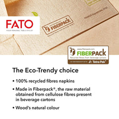 Fato - Serviettes en papier jetables naturelles à 4 plis, respectueuses de l'environnement, paquet de 40, taille 38 x 38, 2 épaisseurs, papier 100 % recyclé
