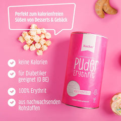 Xucker Sucre en poudre Erythritol - Substitut de sucre sans calories, 600 grammes Édulcorants Naty Shop