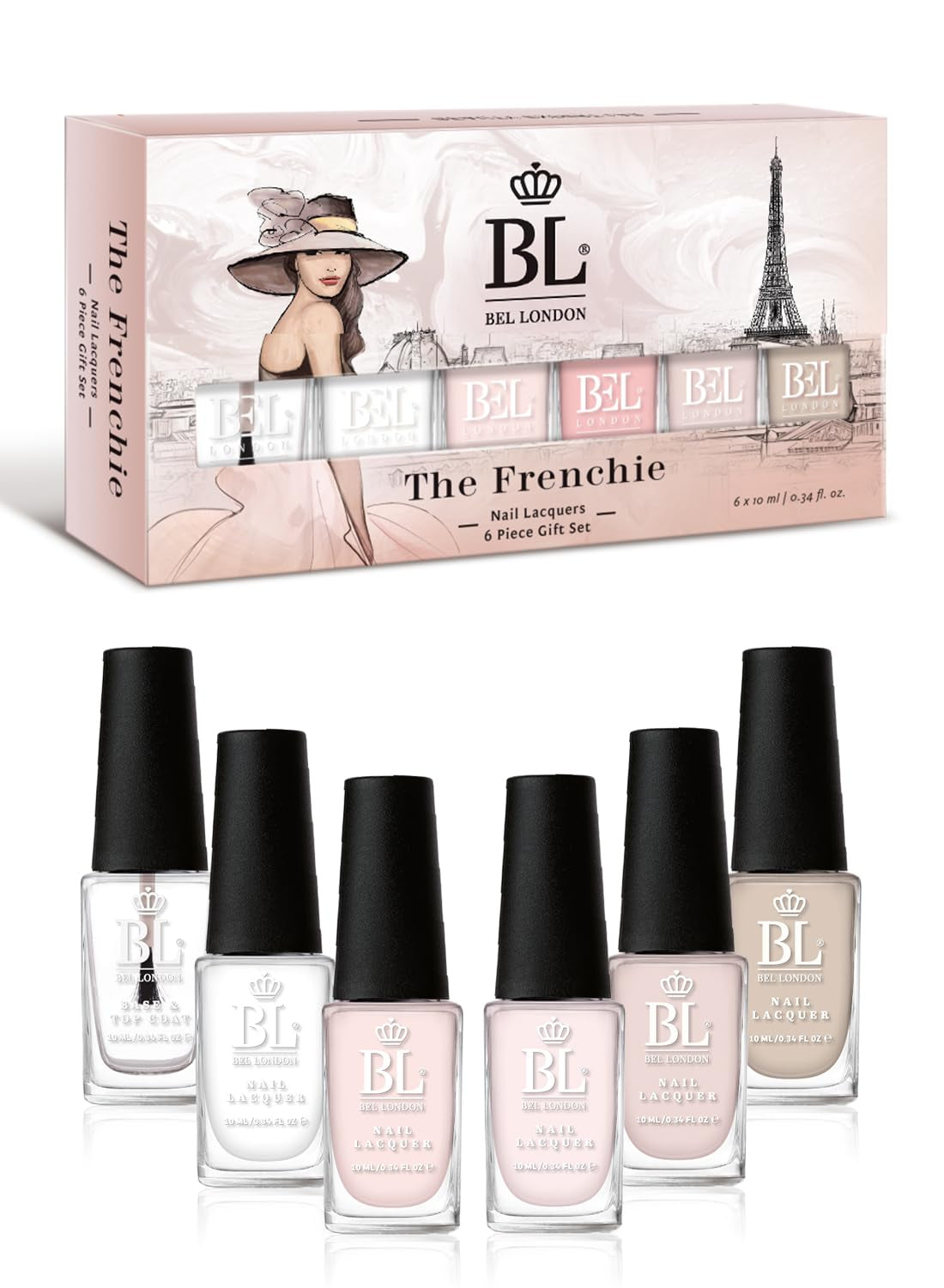 Bel London Urban Legend - Set de ojă cu uscare rapidă - Set de ojă non-toxice, ecologice și normale, fără lumină UV, pentru o manichiură perfectă acasă, 6 culori