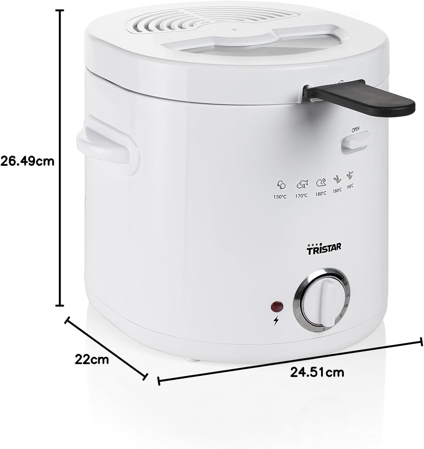Friteuse Tristar FR-6941 - thermostat, 1,5 L, 1000 W, blanc Electroménager Naty Shop