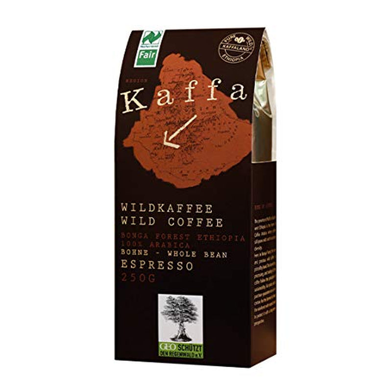 Cafea organică Kaffa Wild Coffee, Espresso, boabe întregi, pachet de 10