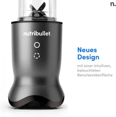 Mélangeur personnel Nutribullet, mélangeur de base pour une portion, moteur 1000 watts et léger, boisson 900 ml au Tritan Renew, bouton de commande tactile, Dunkel Grau Bucatarie Naty Shop
