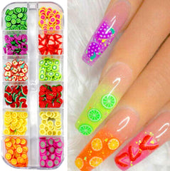4 Set Nagel Obst Scheiben, Basicon Niedliche Obst Polymer Scheiben Obst Scheibe Nail Nagel 3D Obstscheibe Nail Art Slice For DIY Liefert Maniküre Dekoration Schleim Zubehör Nageldekorationen, 4 Stile