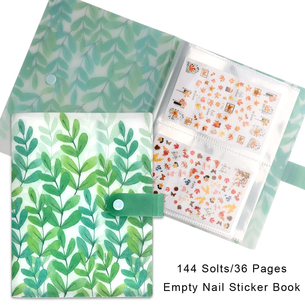 144 emplacements Nail Art Sticker Storage Book Blätter Nail Art Decals Sammelalbum Nail Sticker Leerer Displayhalter Binder Buch Kunststoff DIY Nail Art Design Tools pour Nail Art Sticker