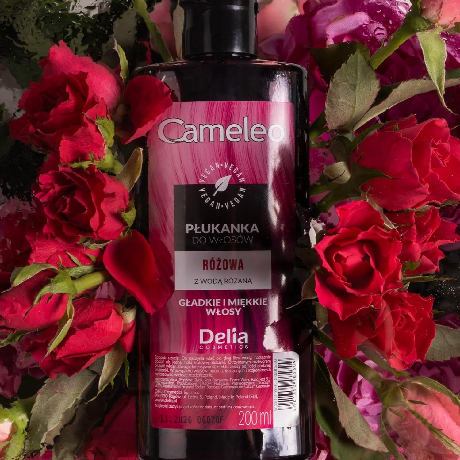 Cameleo - Tonique capillaire rose à l'eau de rose sans teinte jaune - Coloration semi-permanente - Pour cheveux blonds et gris - Couleur et soins - Sans parabène | 200 ml de teinture capillaire Naty Shop