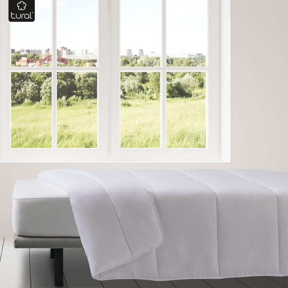 Tural - Couette 150 X 220 cm avec traitement Aloe Vera, garnissage fibres 300 G/M², douce, respirante, certifiée Oeko-Tex (blanc, lit 90 cm) Couettes et couettes Naty Shop