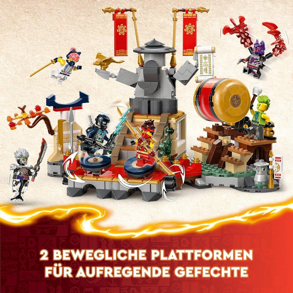 LEGO NINJAGO Tournoi Arène Aventure Jouet pour Enfants Ninja Playset avec 6 Figurines Collection Ensemble de Construction Cadeau d'Anniversaire pour Garçons et Filles de 7 Ans 71818 Jeux de Construction Besuche den LEGO-Store