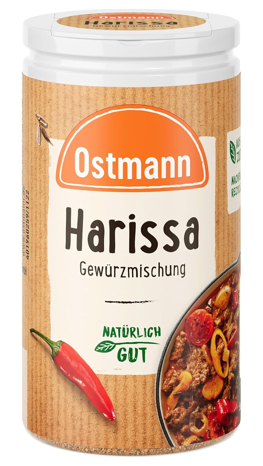 Ostmann Gewürze - Harissa Gewürzmischung | Scharfes orientalisches Gewürz für Geflügel, Fleisch, Gemüse ou Couscous | 35 g dans Der Streudose