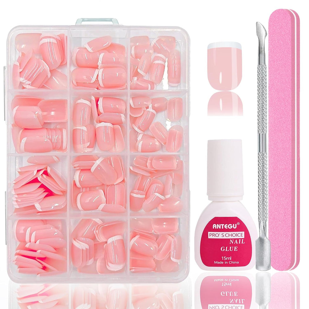 Ensemble de faux ongles Ballerine – 240 pièces de faux ongles rose lilas délicats, colle complète sur faux ongles, ensemble de faux ongles pour manucure et nail art pour femmes et filles (rose lavande)