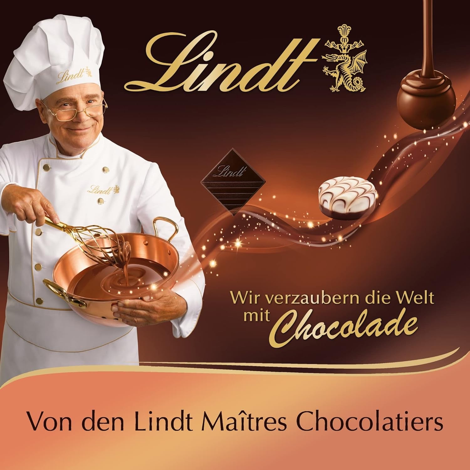 Chocolat Lindt | Coffret Praliné Créole | 100g | 9 pralines réparties en 4 délicieux assortiments, à base de cacao 100% fin, sans alcool | Coffret chocolat