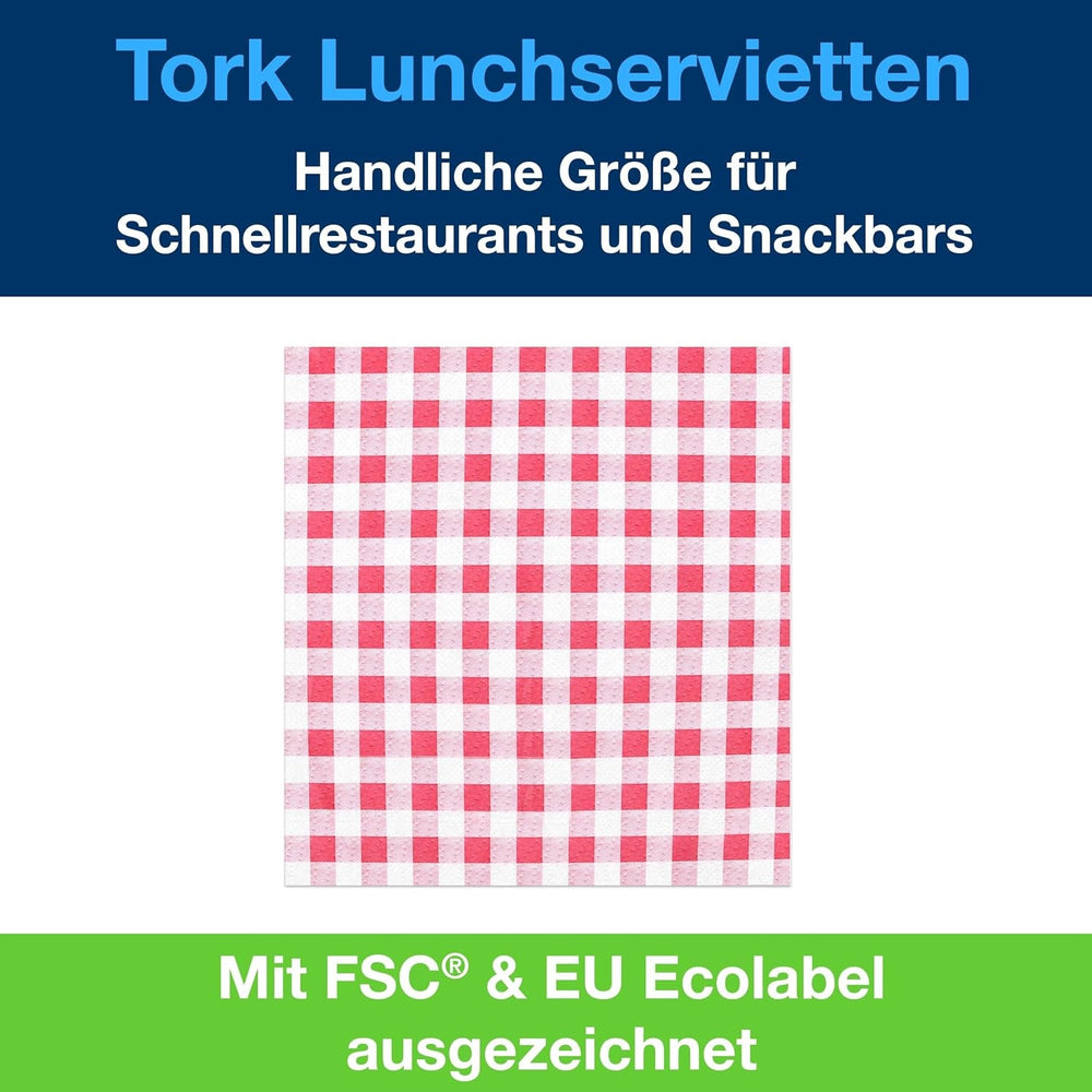Serviette de table Tork Bistrored, pli 1/4, 1 pli, 33 cm × 33 cm, 8 × 400 serviettes, 509359