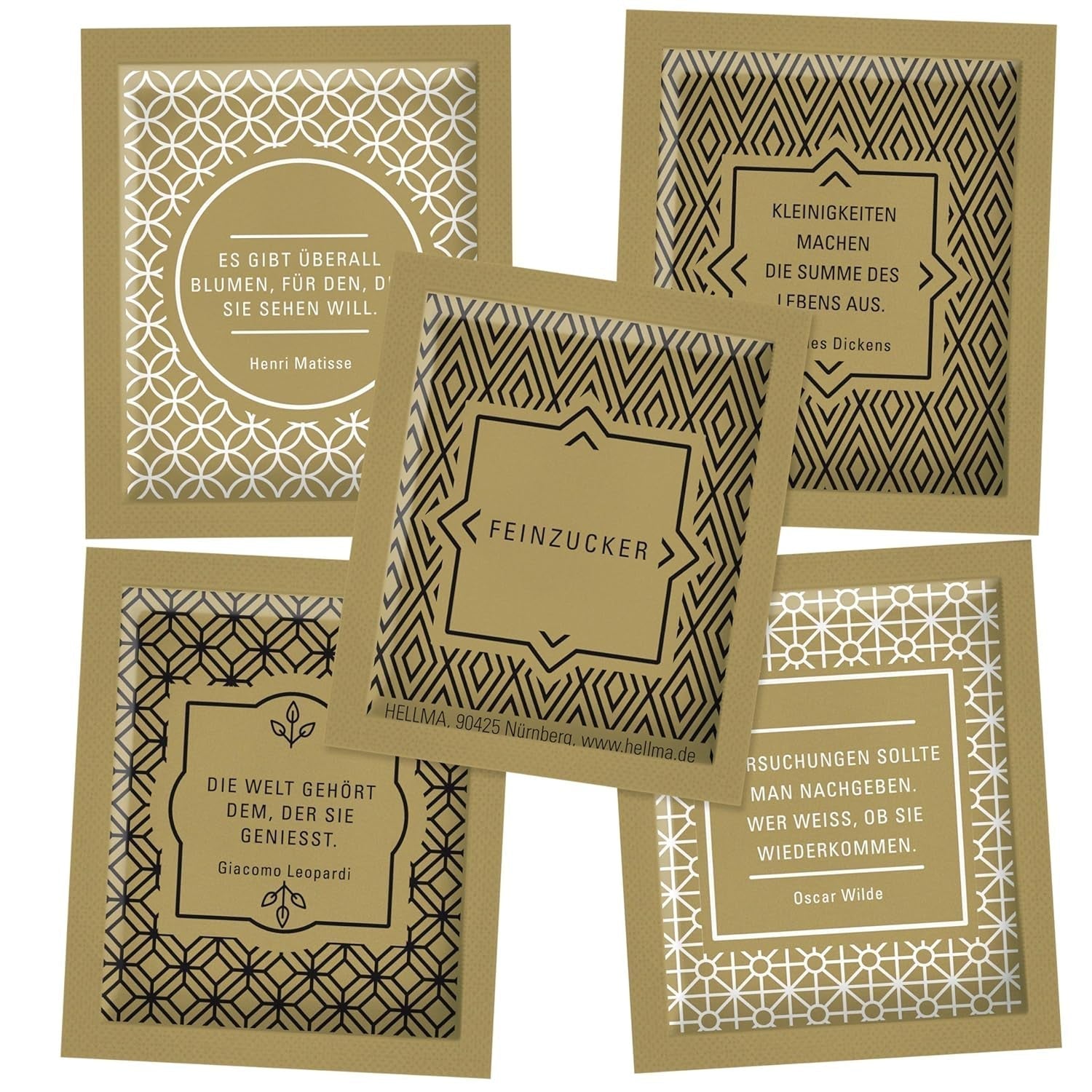 Hellma Zucker-Sachets Goldline 750 Stk. Je 3,6 G – 3,6 Kg Vorrats-Box - Zuckertütchen Einzeln, Für Kaffee Oder Tee Indulcitori Naty Shop