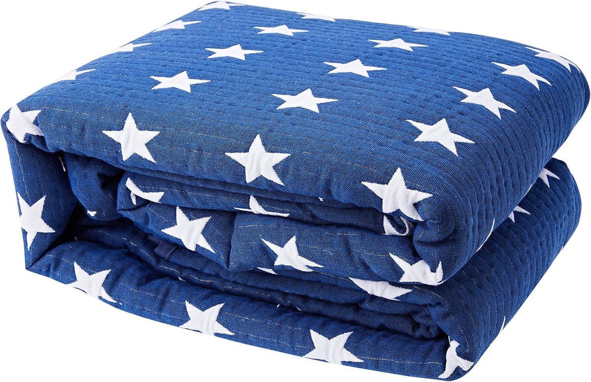 VIALMAN couvre-lit Sofia 10 lit king size | courtepointe étoile | taille de la couette 250 X 270 cm | couvre lit & jeté de canapé bleu marine Lits et Couvertures Besuche den VIALMAN-Store Bleu marine 250 X 270 Cm