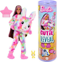 Barbie Cutie Reveal poupée et accessoires, costume en peluche lapin Batik et 10 surprises changeantes de couleur, série Color Dream, HRK38 Naty Shop Dolls Batik Bunnies
