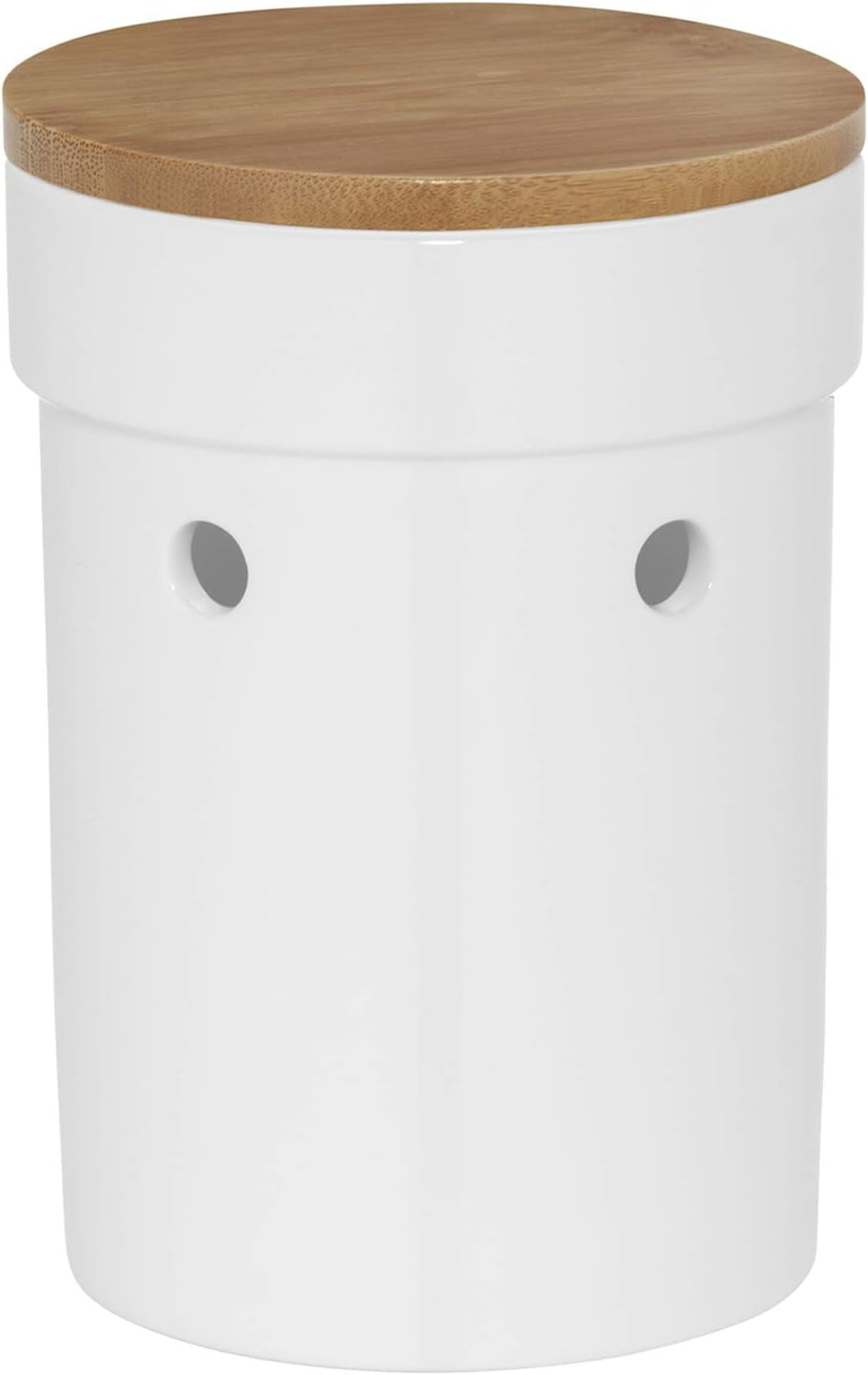 Boîte à pain Kela avec trous d'aération, boîte à pain en céramique, SALENA, bol à pain, blanc, 36,5 x 23,5 x 14 cm Boîtes de conservation des aliments Naty Shop Pot à ail