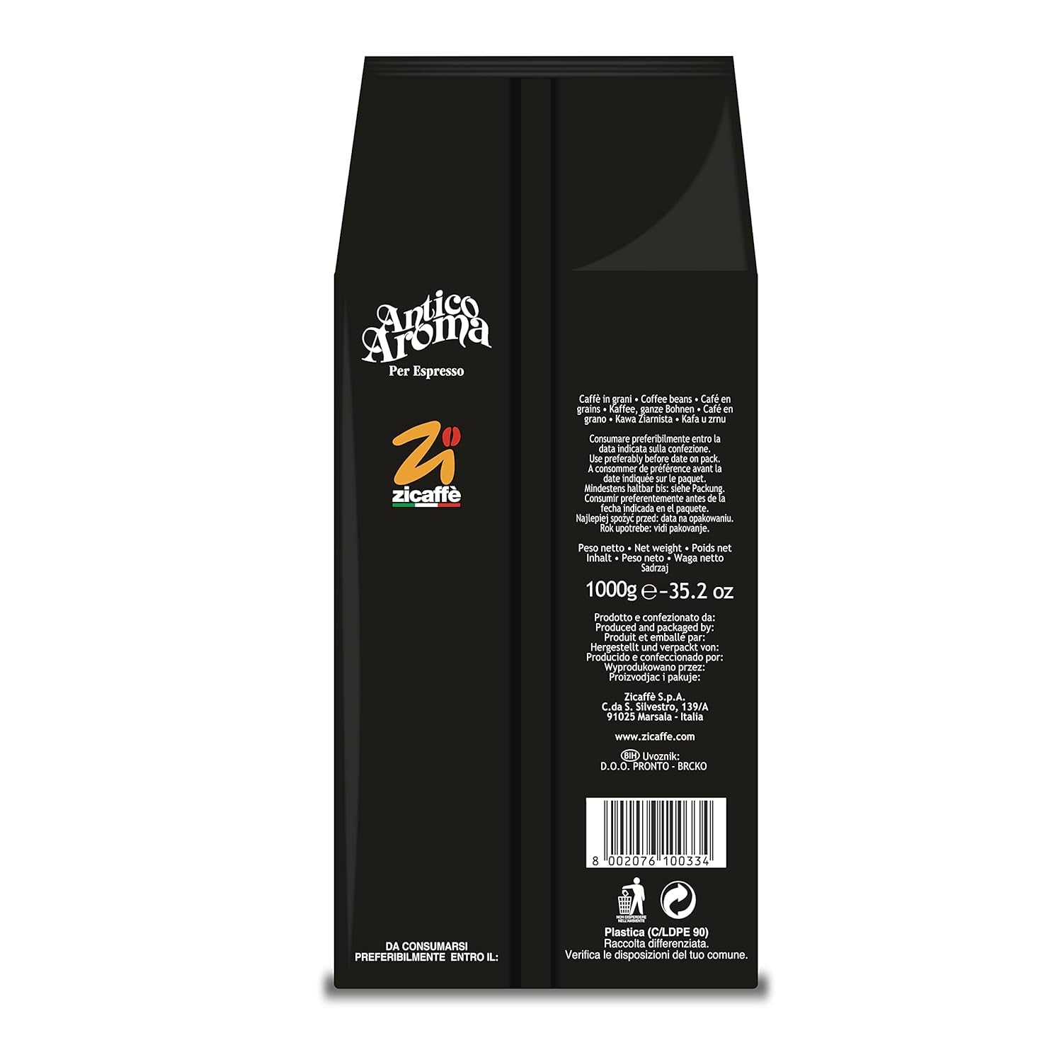 Café en grains aromatiques Zicaffé Espresso Antico, paquet de 1 (1 x 1 kg)
