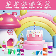 Colorant alimentaire en gel - 26 couleurs de colorant alimentaire en gel concentré pour la décoration de gâteaux, la pâtisserie, les biscuits, les macarons - Colorant alimentaire sans sucre pour les boissons, la décoration de gâteaux, le slime DIY, les œufs de Pâques - 6 ml chacun