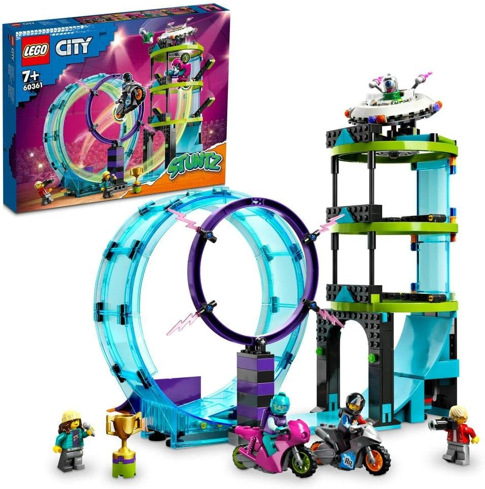 LEGO 60361 City Stuntz Ultimate Stunt Rider Challenge Cascades 3 en 1 pour 1 ou 2 joueurs avec motos jouets à 2 roues pour enfants Set 2023 Jeux de construction Besuche den LEGO-Store Single