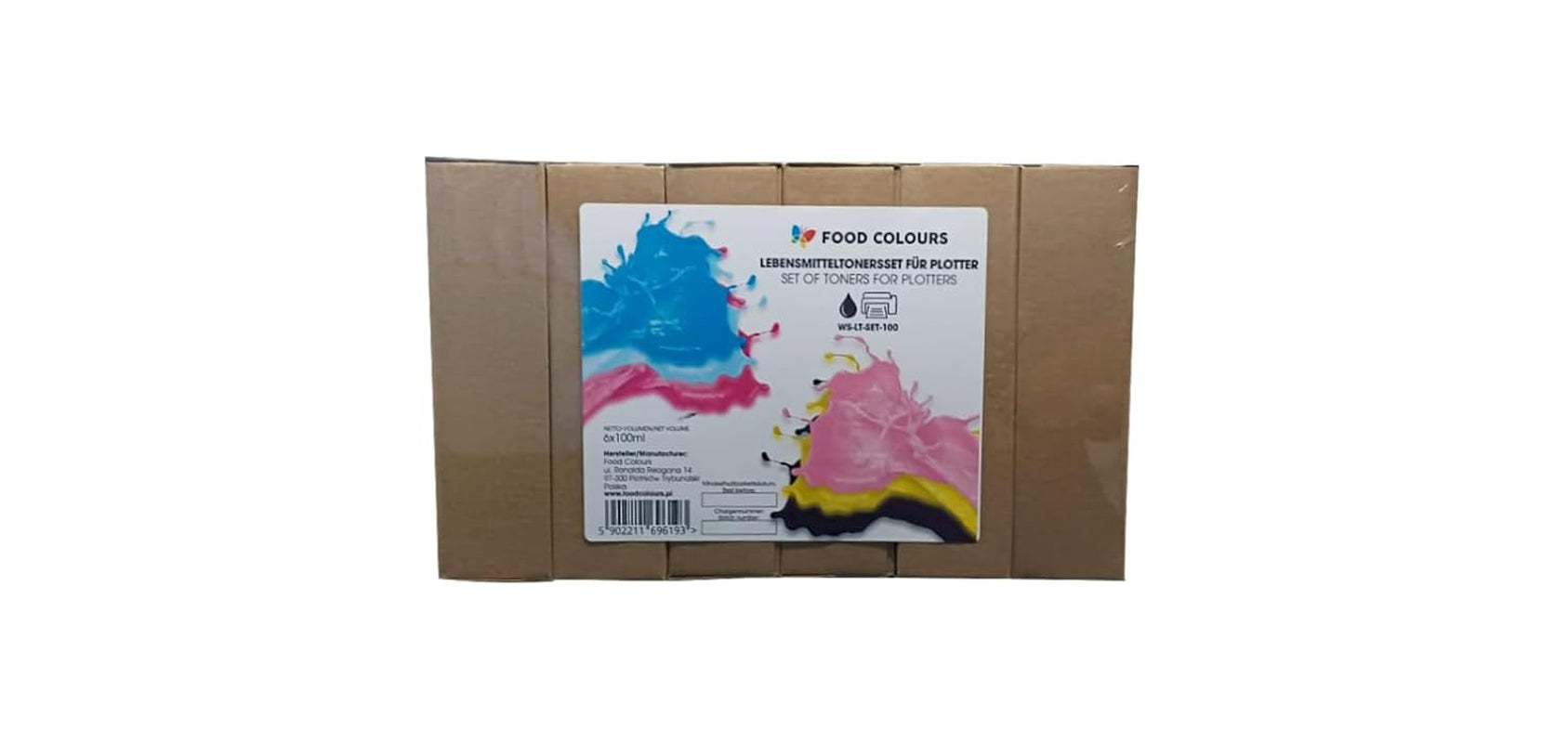 Set de colorants alimentaires avec encres comestibles pour traceurs 6 x 100 ml | Cyan clair | Cyan | Magenta clair | | Magenta | Jaune | Noir | Impression comestible, impression sur papier gaufré, garniture de gâteau décorative