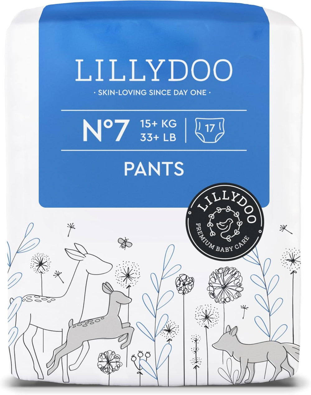 LILLYDOO Pantalons respectueux de la peau Taille 5 (12-17 kg) Boîte mensuelle (105 pièces)