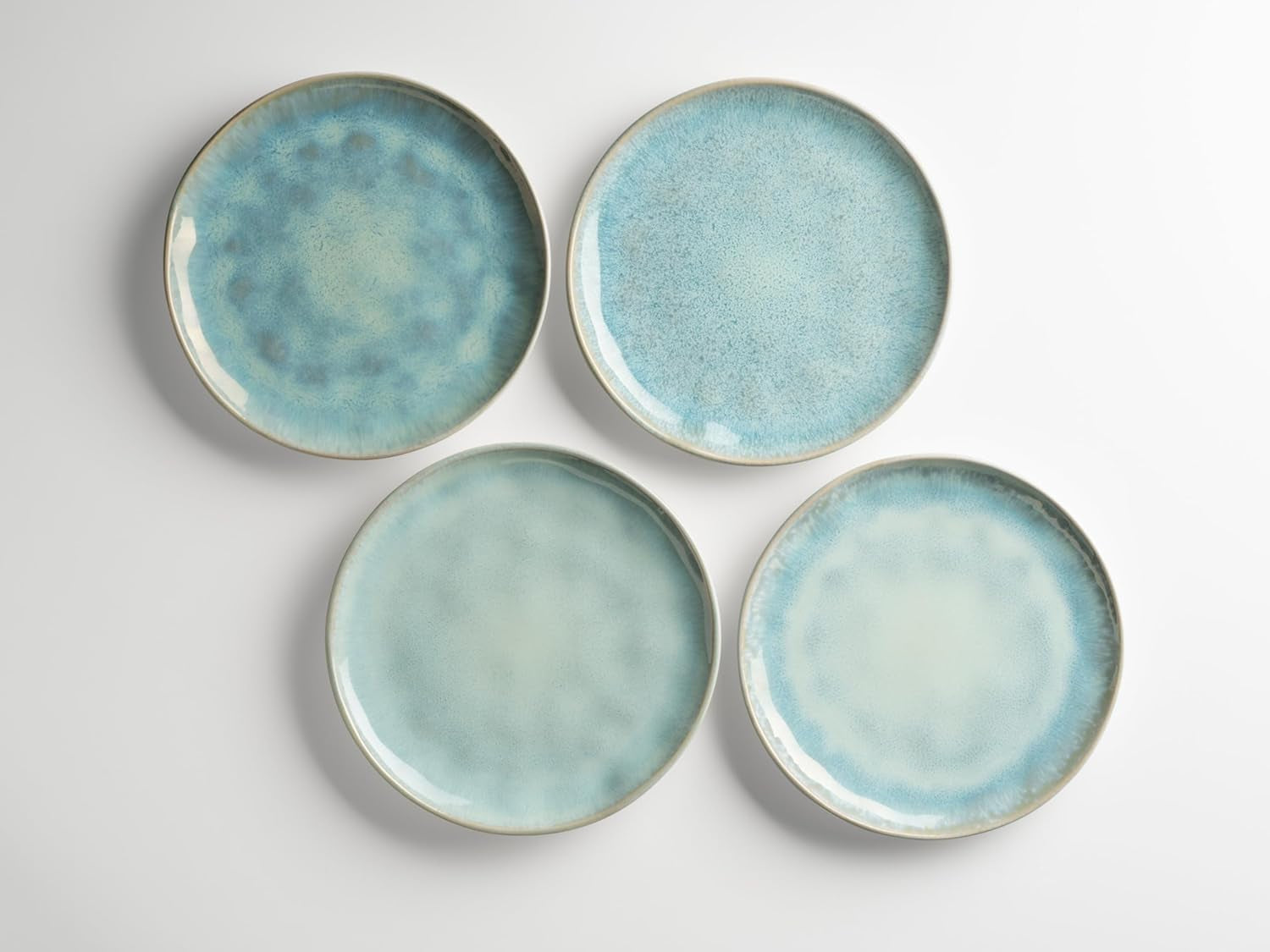 MÄSER Serie Frozen, Geschirr Set Aus Keramik Für 4 Personen, 16-Teiliges Kombiservice Mit Organischen Formen, Farblich Gesprenkeltes Service, Steinzeug, Türkis-Grün Ensembles de vaisselle Naty Shop