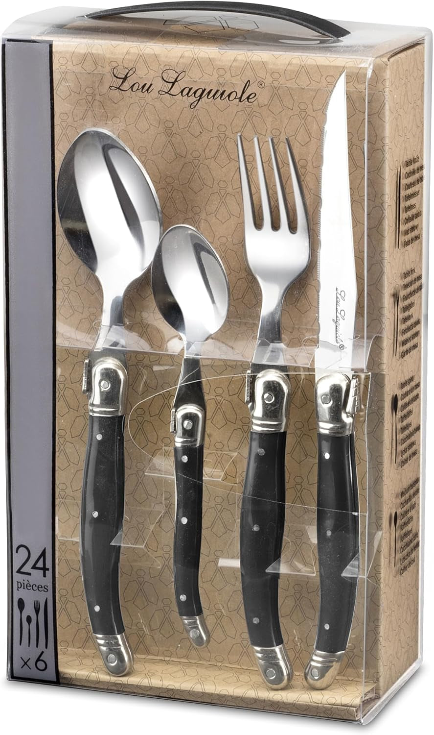 LOU LAGUIOLE TRADITION Ménagère à steak 24 pièces Cuisine Naty Shop