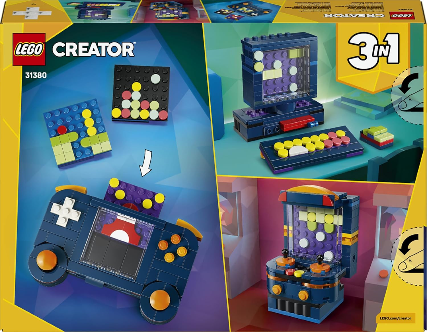LEGO Creator 3in1 Retro Gaming Console - Transforms into an Arcade Machine or Computer w/Keyboard & Mouse - Gamer Gift Idea for 8+ Year Old Boys & Girls - 31380