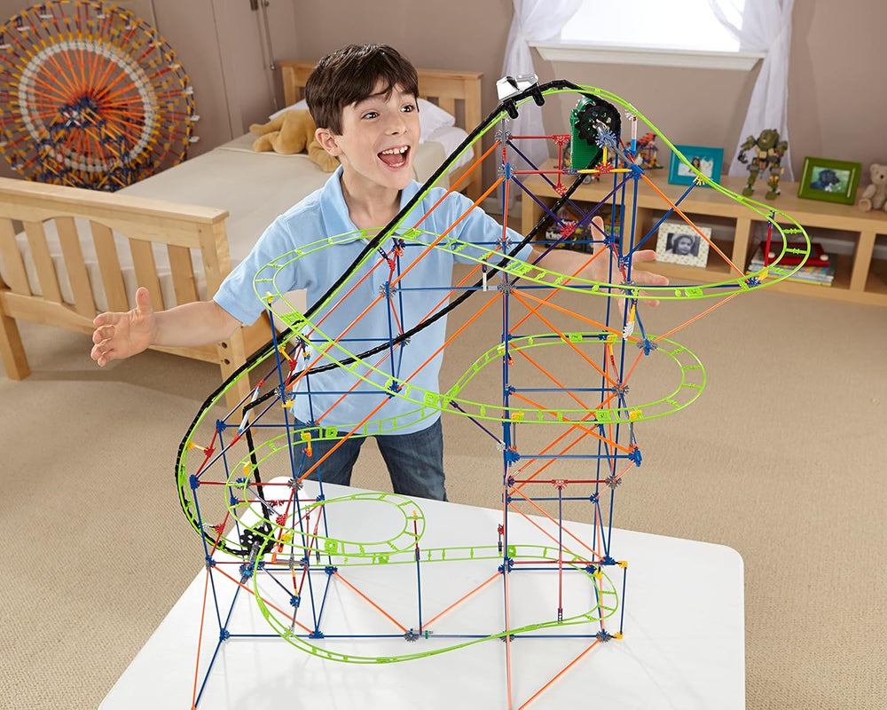 K'NEX 51438 Typhoon Frenzy Roller Coaster, modèle 2 en 1, ensemble de construction coloré pour garçons et filles, jouet de 19 pieds, ensemble de construction pour enfants de 640 pièces pour enfants âgés de 9 ans et plus