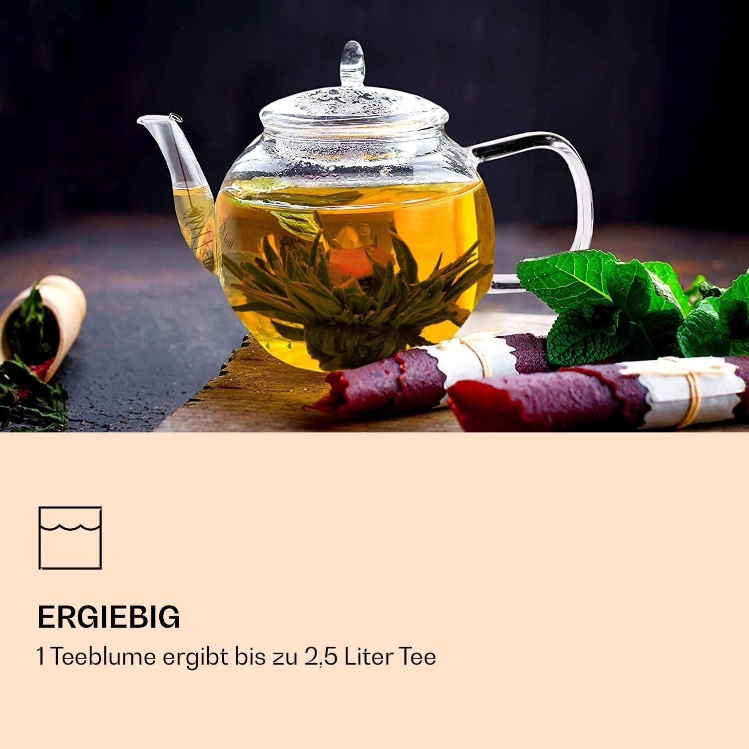 Boîte mixte élégante de 6 pièces Feelino - Fleurs de thé blanc Feelino dans une magnifique boîte de dégustation et cadeau avec 6 roses de thé blanc différentes, emballées individuellement sous vide, paquet de 1 pièce